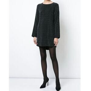 Anine Bing NWT Midnight Rhinestone Studded Long Sleeve Mini Dress Small